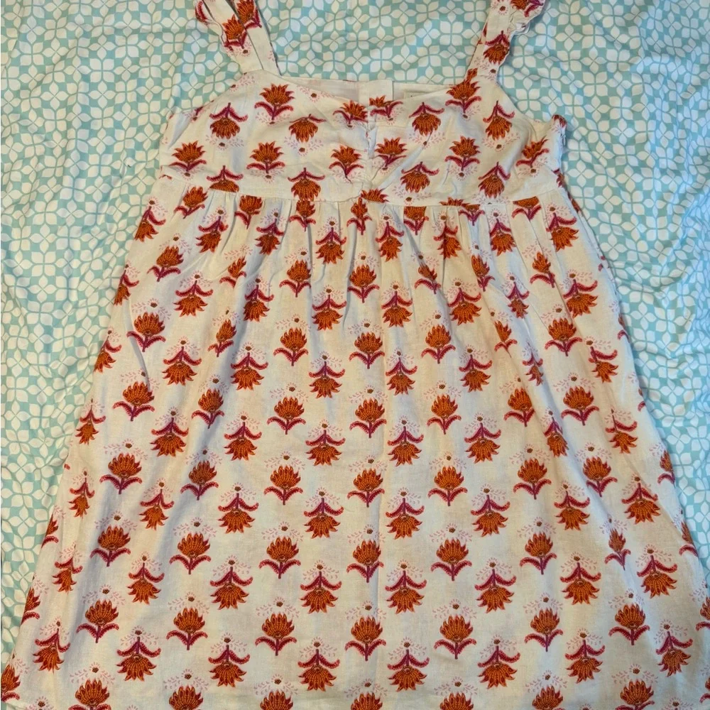 Linen blend ruffle-strap mini dress - Picture 5 of 6